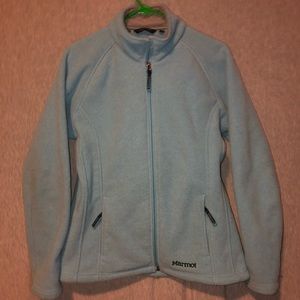 marmot blue fleece full zip jacket